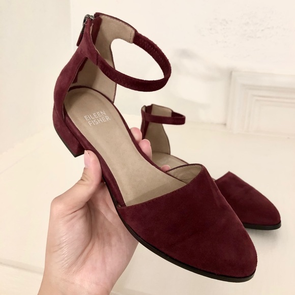 Eileen Fisher Hutton Burgundy Suede Flats